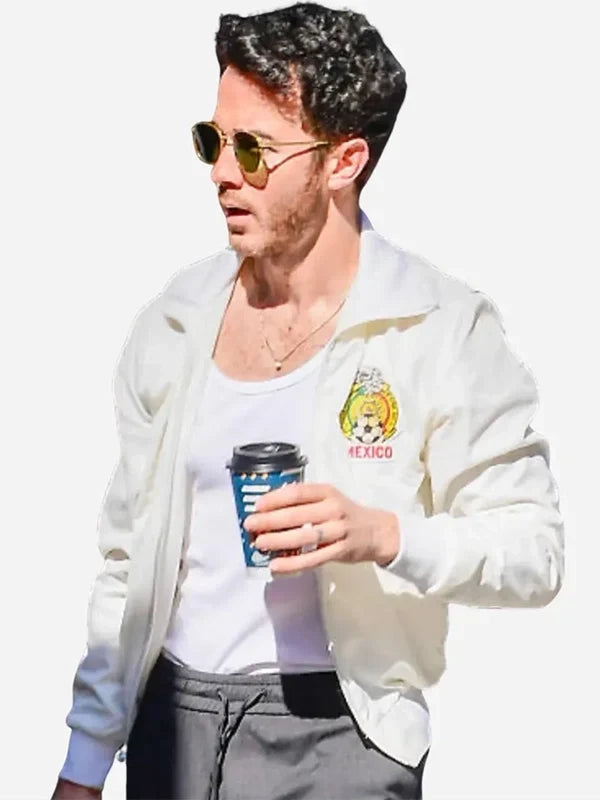 2026 Tecate Emblema Festival Kevin Jonas Mexico White Bomber Jacket