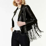 Classic Black Motorcyle Biker Genuine Lambskin Leather Jacket  for Women
