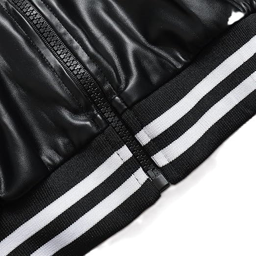 Black Bomber Chic Biker Genuine Sheepskin Leather Jacket for Women’s