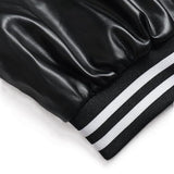 Black Bomber Chic Biker Genuine Sheepskin Leather Jacket for Women’s