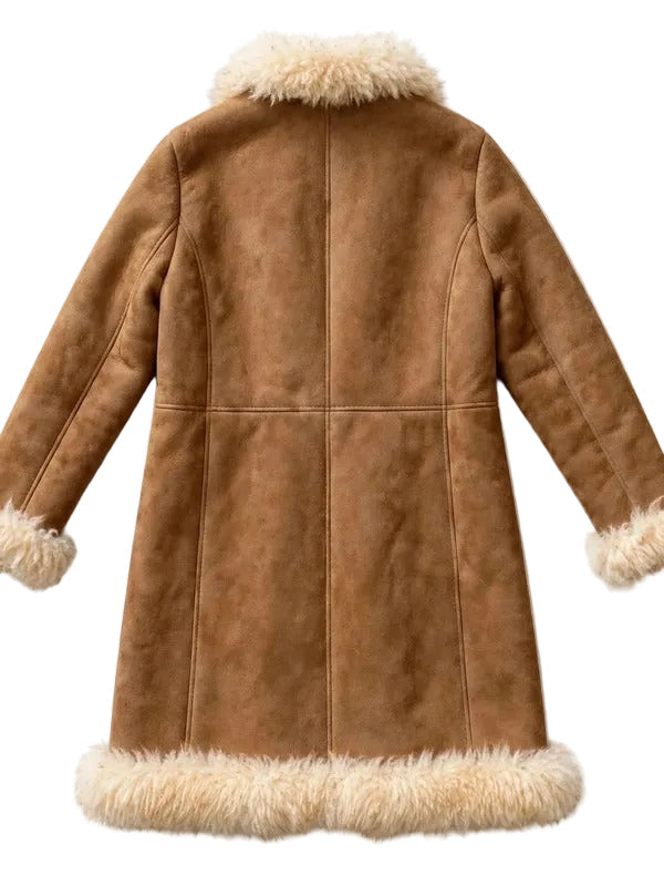 Almost Famous Penny Lane coat with cream fur trim