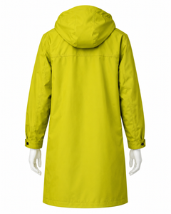 Mackenzie Davis Below 2026 Yellow Hooded Coat with Zipper and Button Closure