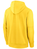 Plain yellow Boston Red Sox team hoodie with ribbed hem and paneled sleeves