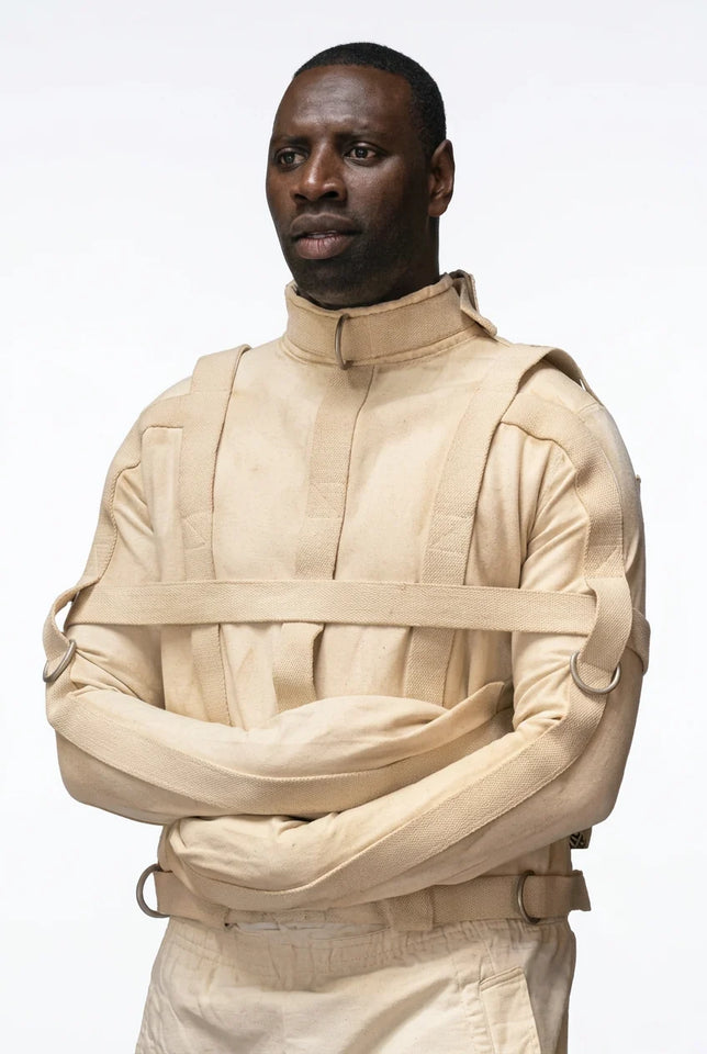 Omar Sy Lupin 2026 cream cotton straight jacket