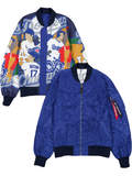 Royal blue Dodgers Reversible bomber jacket with front zipper and Alpha Industries New Era sleeve flight tag