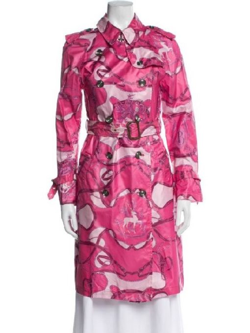 Elle Lexi Minetree Pink Graphic Print Coat