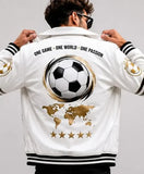 All team flag inspired FIFA World Cup 2026 White Leather Jacket