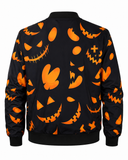 Halloween Pumpkins Pattern Black Jacket