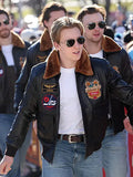 2026 Top Gun inspired brown zipper bomber jacket