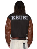Ksubi Patched Black and Brown Varsity Jacket