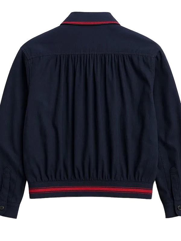 Blue cotton polyester Marty Supreme jacket with shirt collar