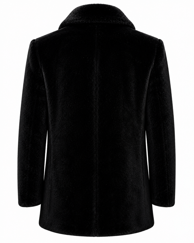 Luxury men's black mink fur winter coat