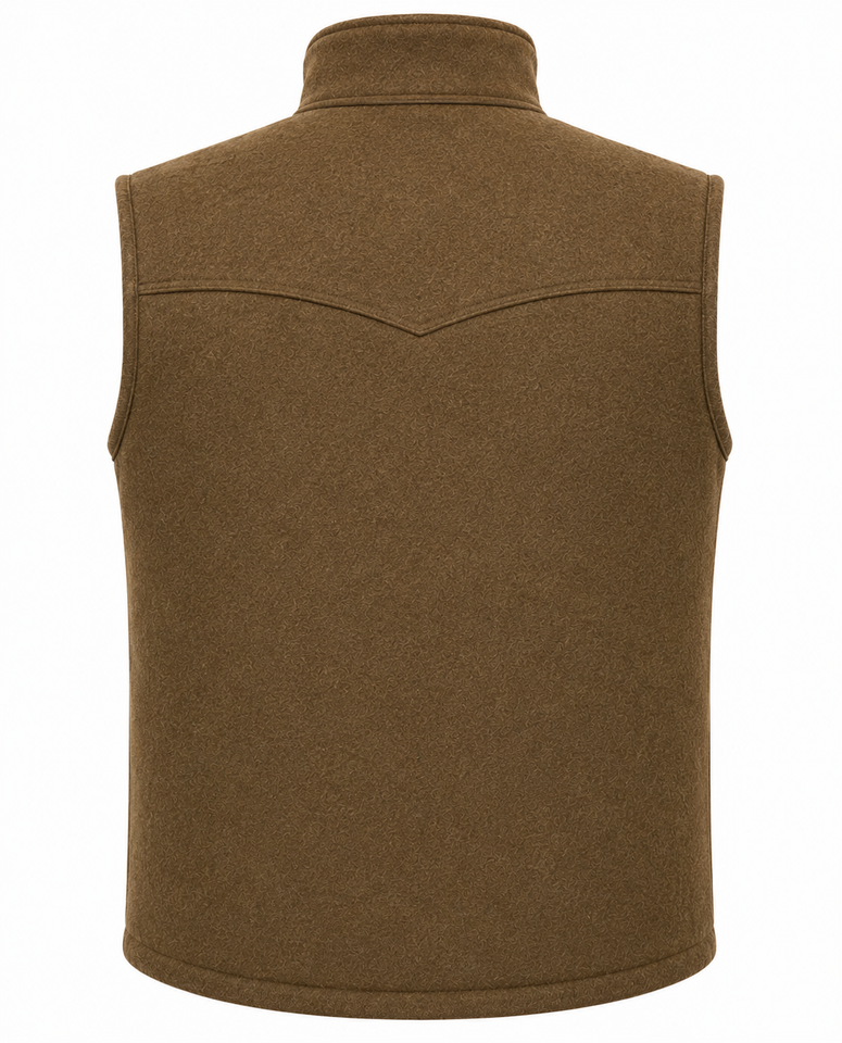 Men's wool beige zip up ranch cowboy vest