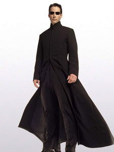 Neo Matrix Keanu Reeves Black Trench Coat
