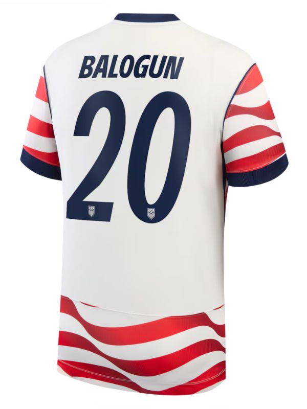 Nike 2026 Folarin Balogun USMNT Home Stadium Replica White Jersey