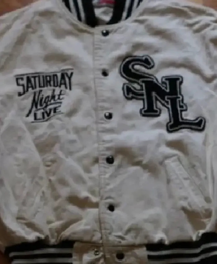 Saturday Night Live S51 Olivia Rodrigo white bomber jacket