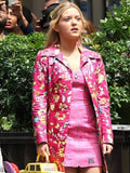 Elle S01 Lexi Minetree Butterfly Printed Pink Coat