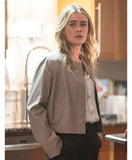 Melissa Roxburgh The Hunting Party S02 Rebecca Henderson Grey Cotton Jacket