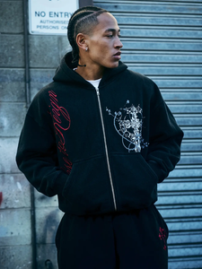 Rise To Reign Black Zip Hoodie for Men