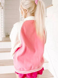 Elle Lexi Minetree Pinkwhite Varsity Jacket