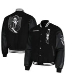 Scream Ghostface Butcher Knife Black Varsity Jacket