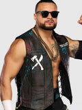 TNA Rebellion Mike Santana 2026 Black Leather Vest
