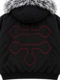 The Ten Shadows Canvas Clasp Black Bomber Jacket