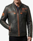 Trick or Treat Cafe Racer Jacket in black leather