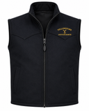 Mens Black Quilted Parachute Vest Waistcoat with stand collar
