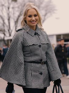 Houndstooth Wool Cape Women The Gentlemen S02 Inspired Cape Jacket