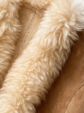Women's Afghan coat with fur-trimmed open front and cuffs
