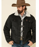 Men’s Charcoal Yellowstone Corduroy Trucker Jacket with shirt collar
