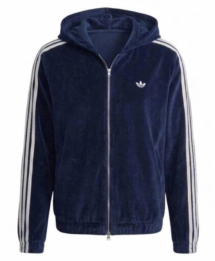 Navy Blue Hooded Track Jacket