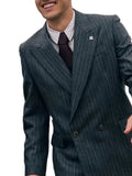Grey pinstripe blazer inspired by FC Barcelona x AMIRI formalwear
