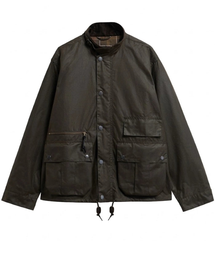 Dark Brown Barbour Jacket with Zipper Closure