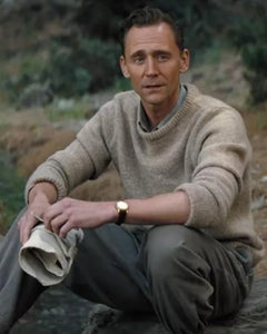 Tom Hiddleston Beige Knitted Sweater