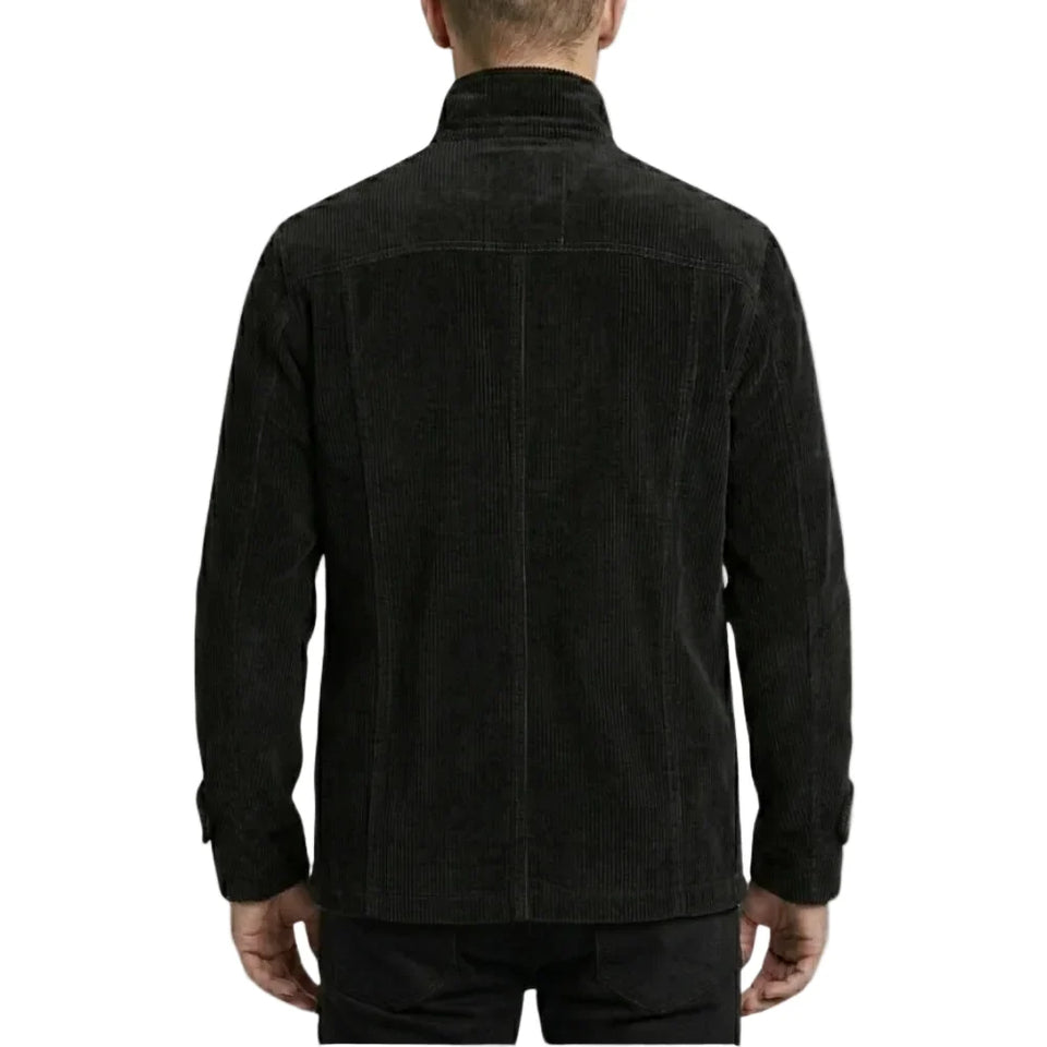 Black corduroy jacket with polyester lining