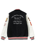 UNDEFEATED x A BATHING APE Black and White Varsity Jacket