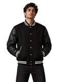 Men’s black buttoned varsity jacket