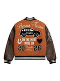 50th Anniversary Patta x Beams 2026 Brown Wool & Leather Varsity Jacket