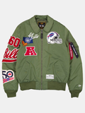 buffalo bills x alpha x new era ma 1 collared bomber jacket outerwear green