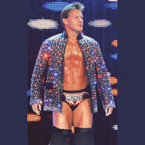 Chris Jericho Sparkle Light WWE Leather Jacket