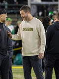 Dan Lanning Oregon Ducks 2026 Cream Fleece Crewneck Sweatshirt