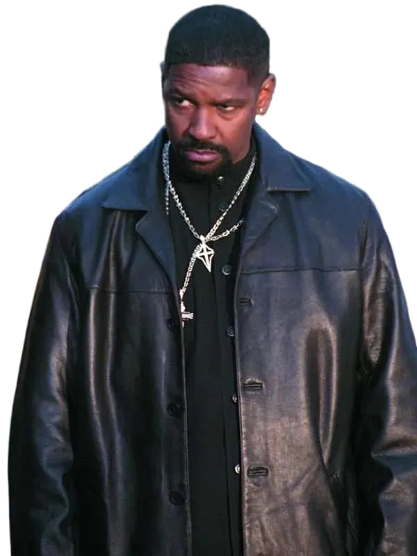 Denzel Washington inspired real leather coat