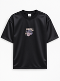 Front view of black Billy Bones Club t-shirt with smoking cowboy skull logo graphic