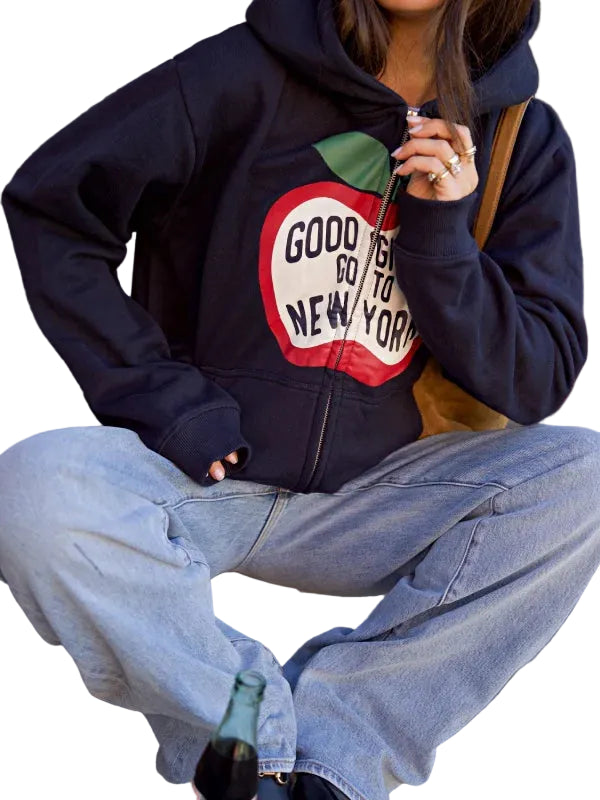 Navy Zip Up Hoodie