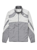 Grey running jacket with zipper closure