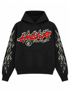 hellstar tour faded black hoodie