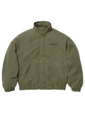 Fabric utility jacket with zipper and button closures