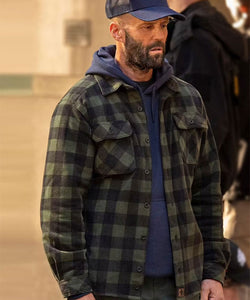 Jason Statham green plaid wool jacket